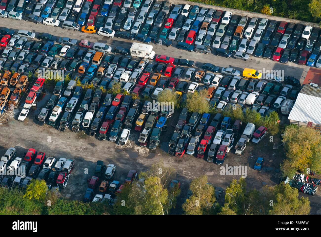 Frankreich, Bas Rhin (67), Vendenheim, Recycling-Standort für Autos (Luftaufnahme) Stockfoto