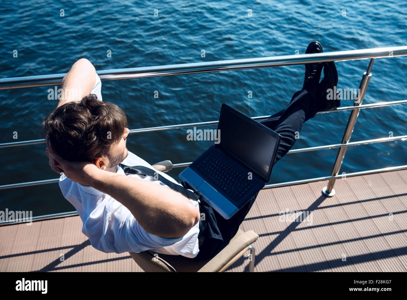 Konzept für Jungunternehmer im Urlaub Stockfoto