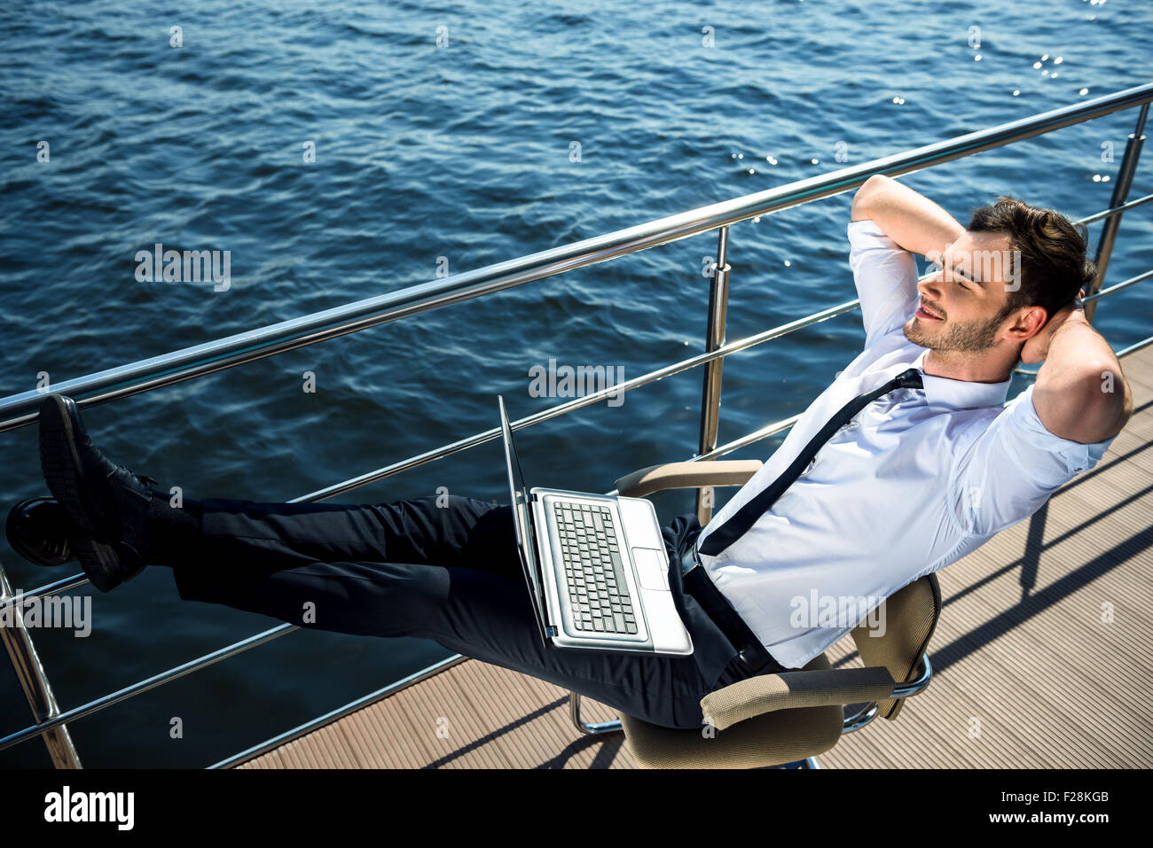 Konzept für Jungunternehmer im Urlaub Stockfoto