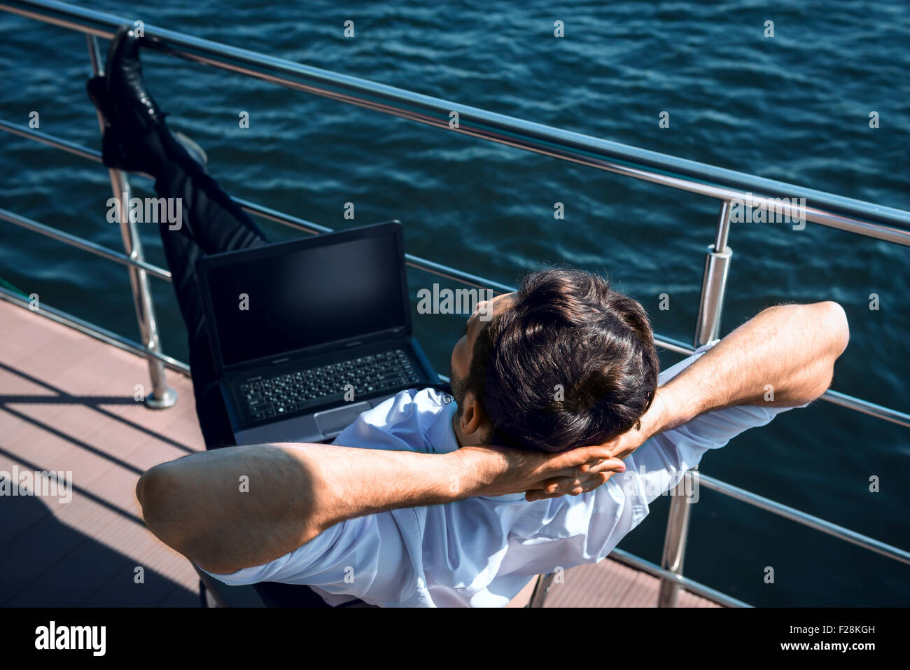 Konzept für Jungunternehmer im Urlaub Stockfoto