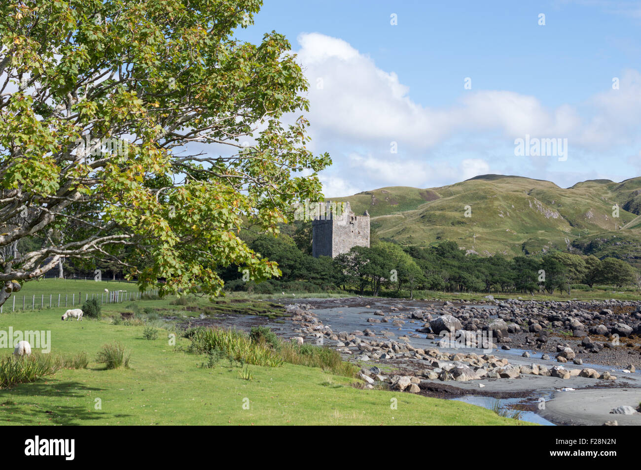 Moy Castle, Loch Buie, Isle of Mull, Inneren Hebriden, Argyle und Bute, Scotland, Großbritannien Stockfoto