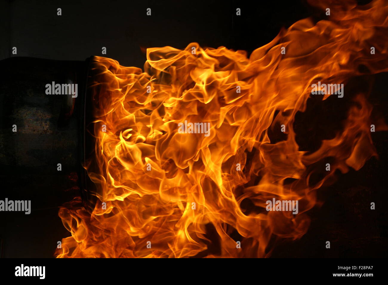 Explosion, Feuer und Flammen Stockfoto