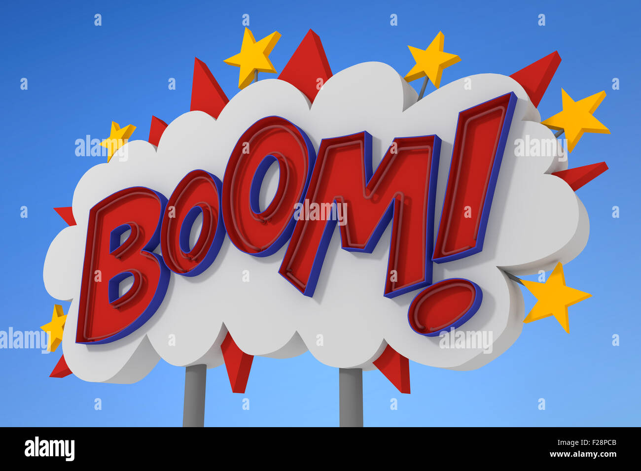 BOOM! Sound-Effekt-Leuchtreklame Stockfoto