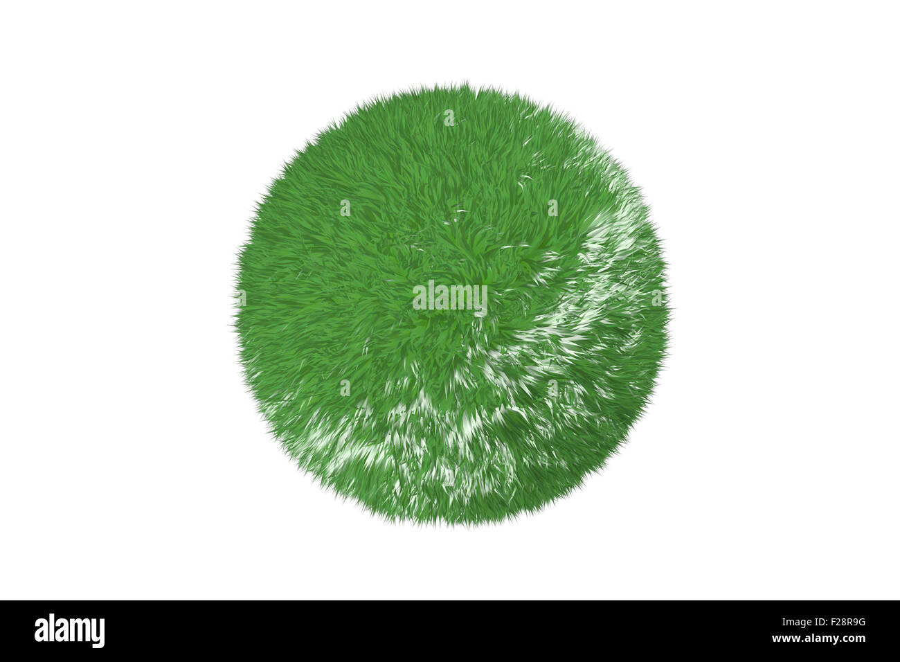 Grünen Rasen Ball isoliert auf weiss. Stockfoto