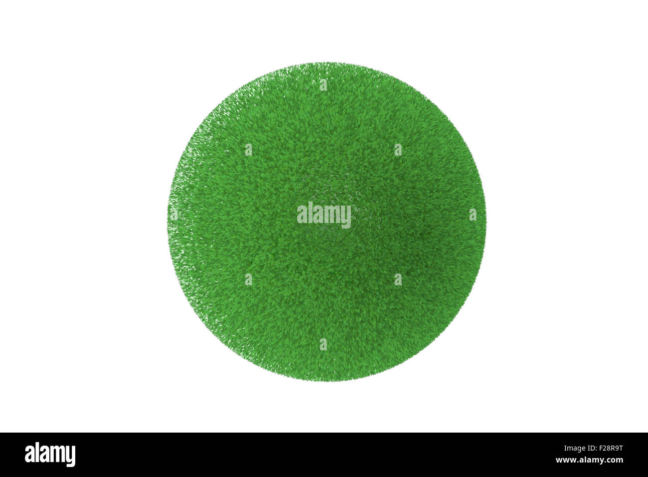 Grünen Rasen Ball isoliert auf weiss. Stockfoto