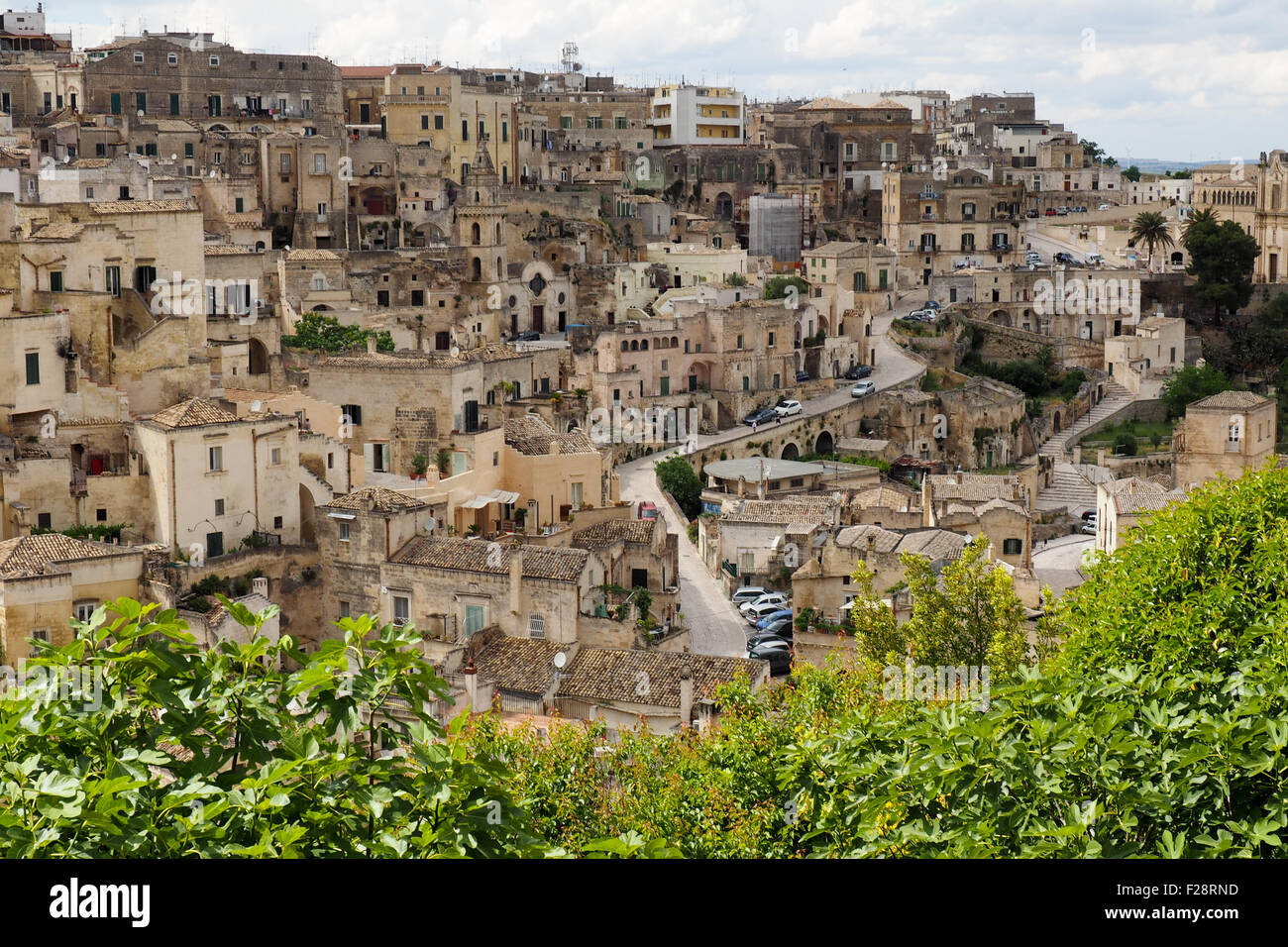 Panorama von Sasso Barisano, Matera, Basilikata, Italien. Stockfoto