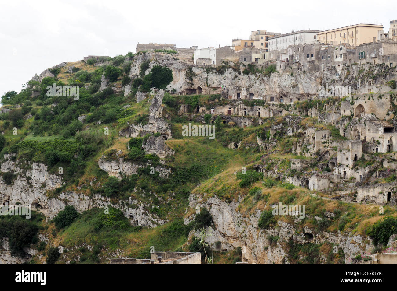 Panoramablick von Sasso Caveoso, Matera. Stockfoto