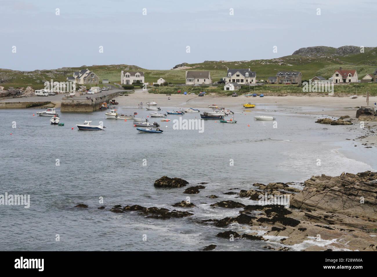 Portnablagh Hafen und Strand im County Donegal Ireland Stockfoto