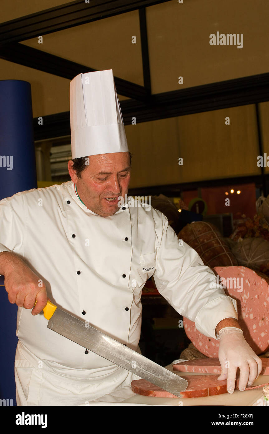 Mortadella Bologna Italien Stockfoto