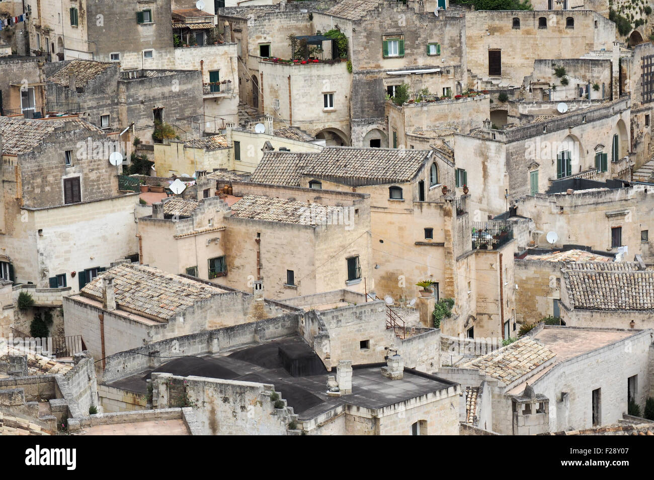 Panorama von Sasso Caveoso, Matera. Stockfoto