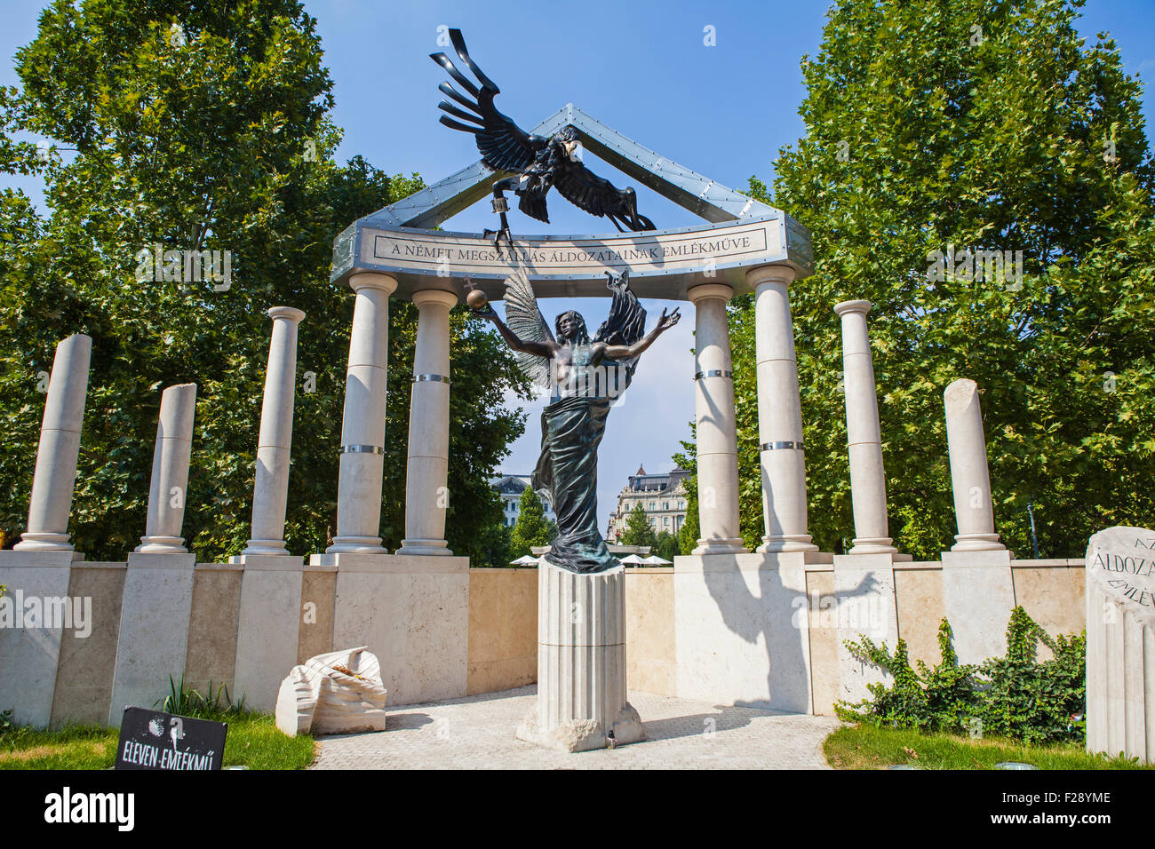 Eine Gedenkstätte für die Opfer des Nazi-Besatzung während des zweiten Weltkriegs in Budapest, Ungarn. Stockfoto