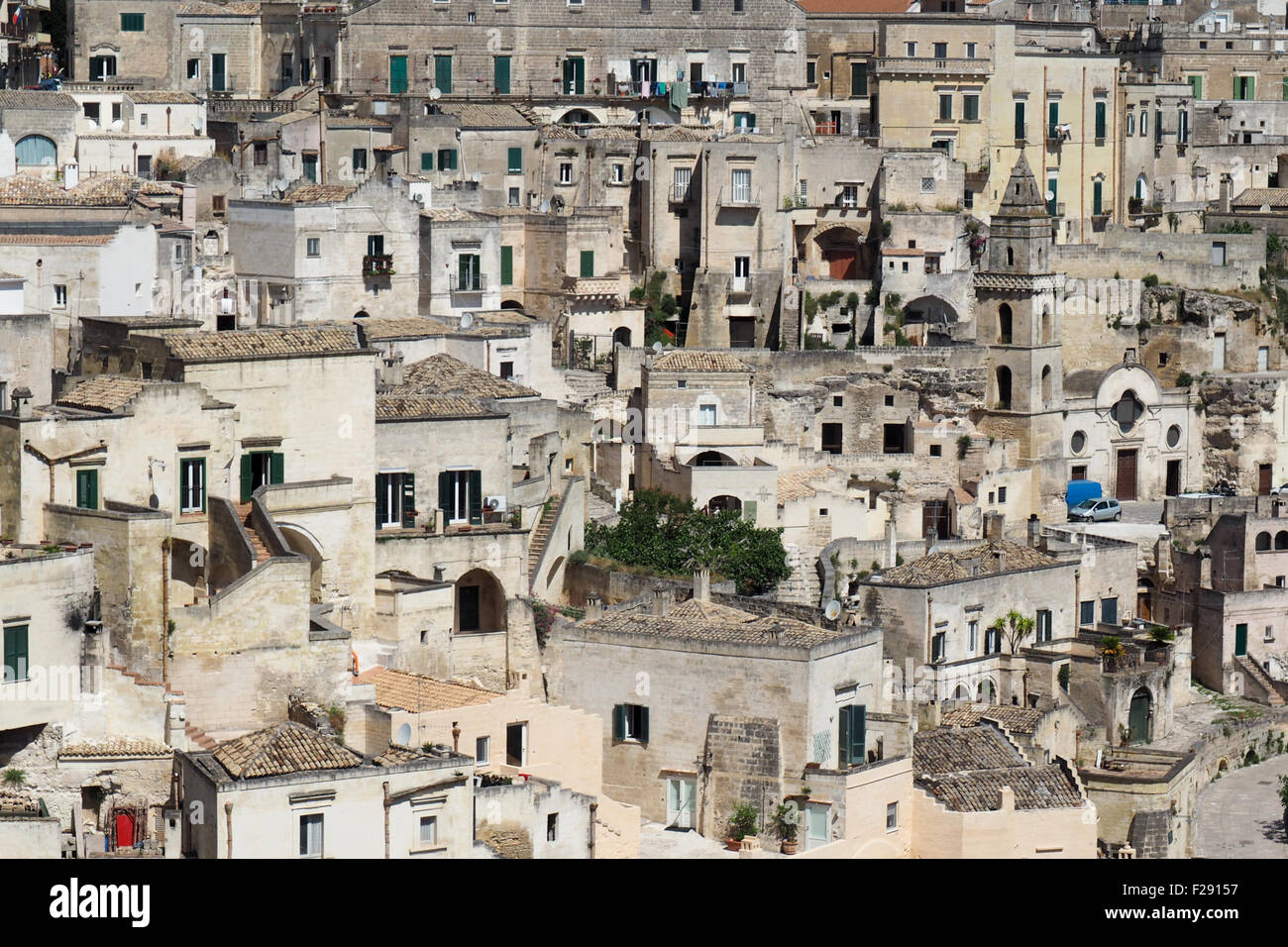 Panoramablick über den Sasso Barisano, Matera. Stockfoto