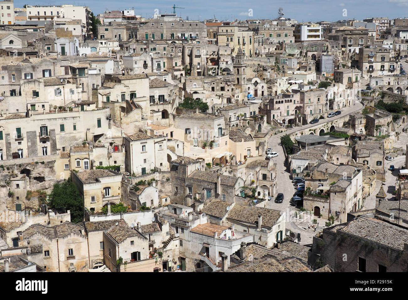 Panoramablick über den Sasso Barisano, Matera. Stockfoto