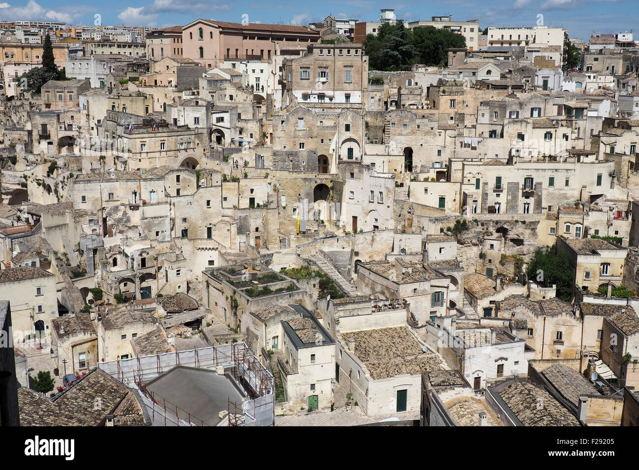 Panoramablick über den Sasso Barisano, Matera. Stockfoto