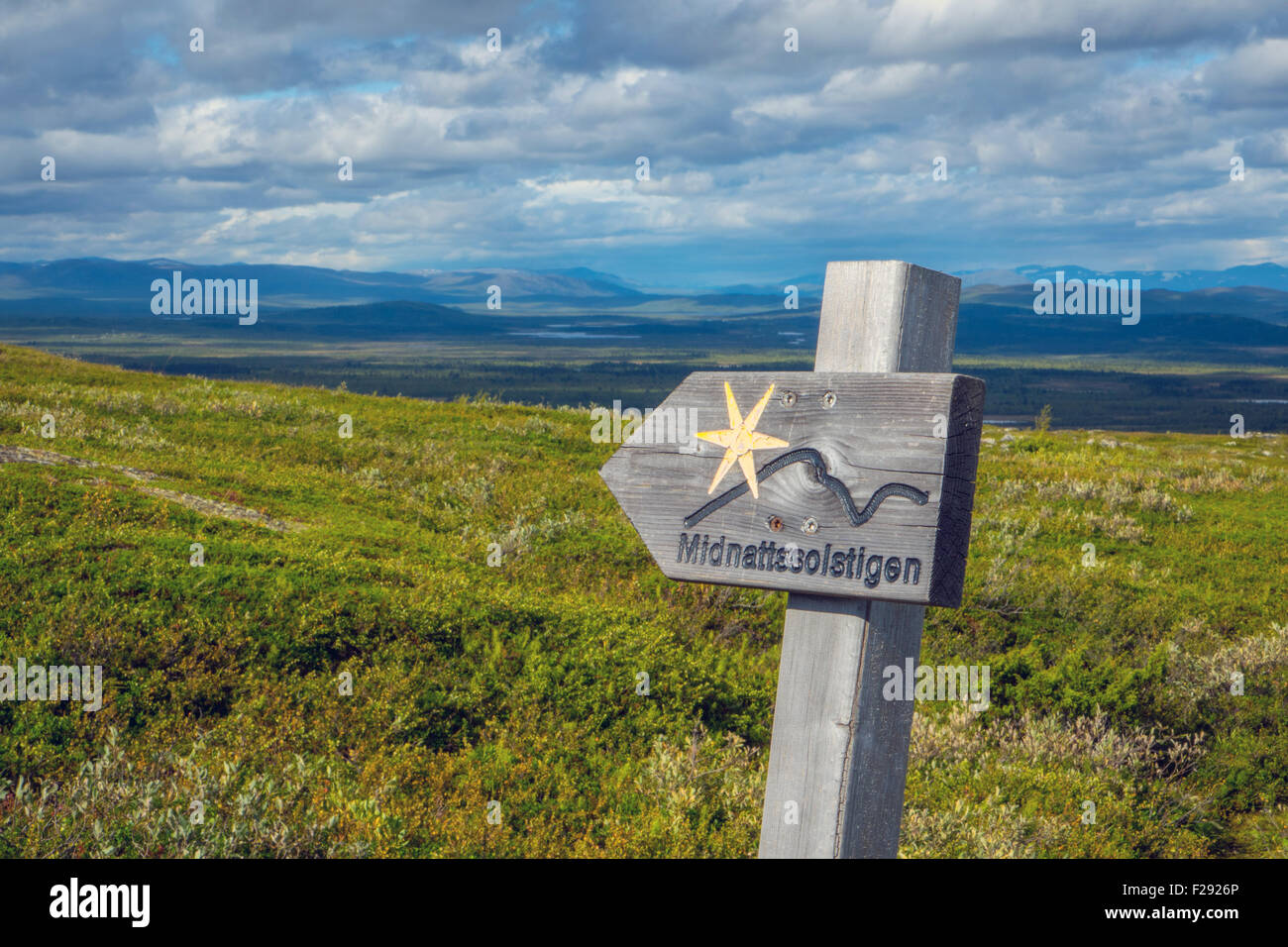 Midnattsolstigen Wanderweg, Kiruna, Schweden Stockfoto