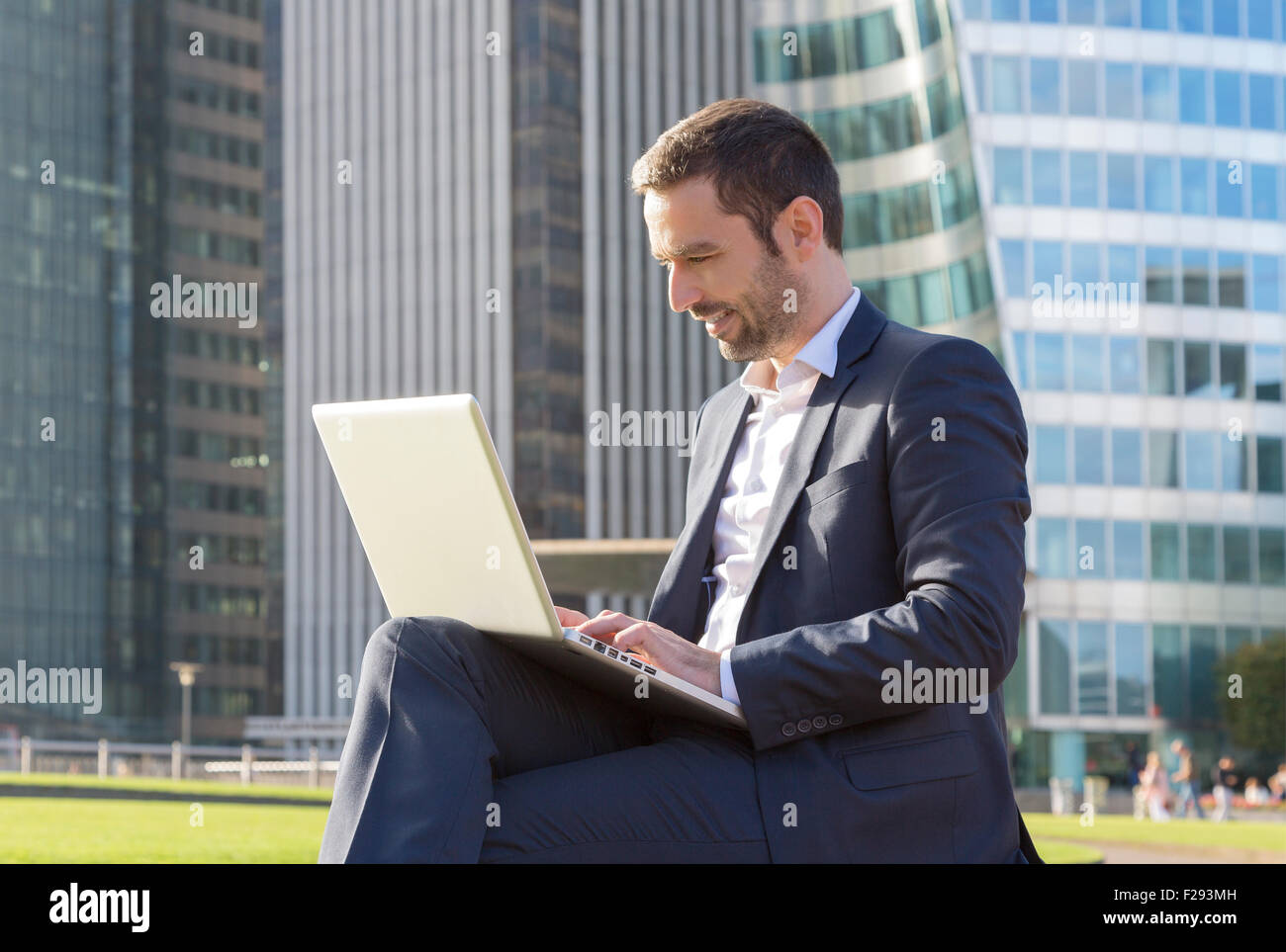 Geschäftsmann, Vernetzung Stockfoto