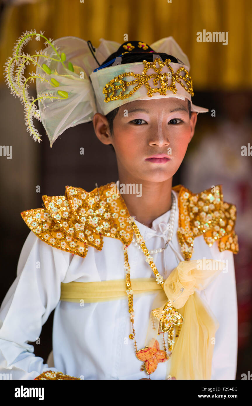 Porträt eines burmesischen Junge - Yangon, Myanmar Stockfoto