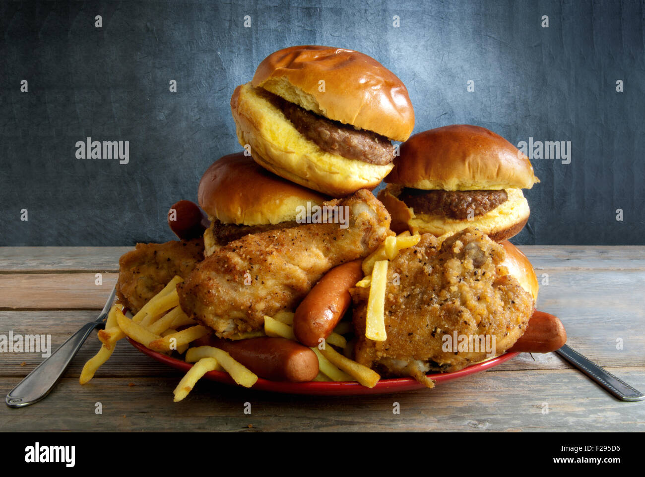 Großer Teil der Junk-food Stockfoto