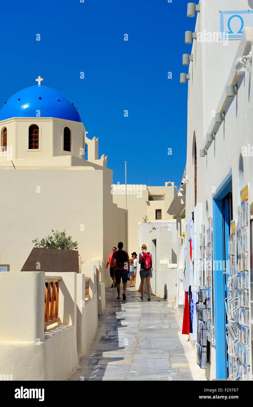 Das Dorf Oia Santorini Griechenland Stockfoto