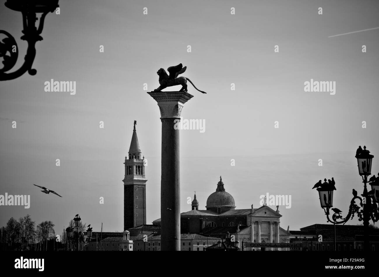 Löwe von Venedig für eine Spalte Stockfoto