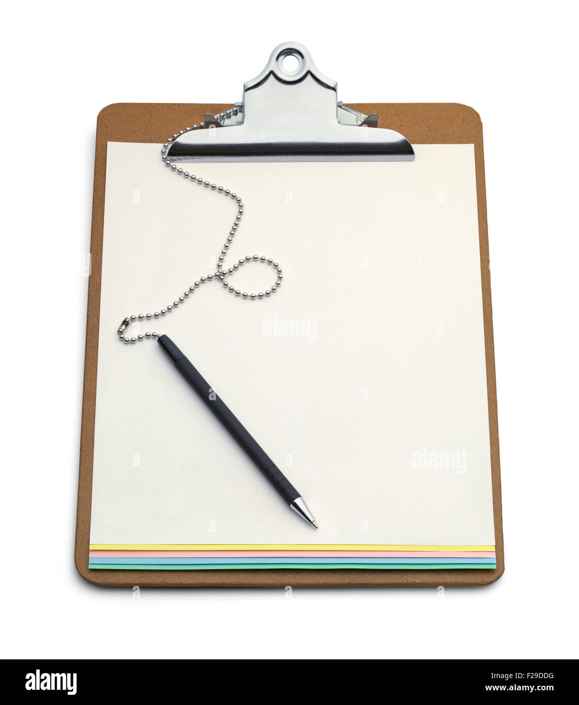 Zwischenablage mit Carbon Copy Form und Stift, Isolated on White Background. Stockfoto