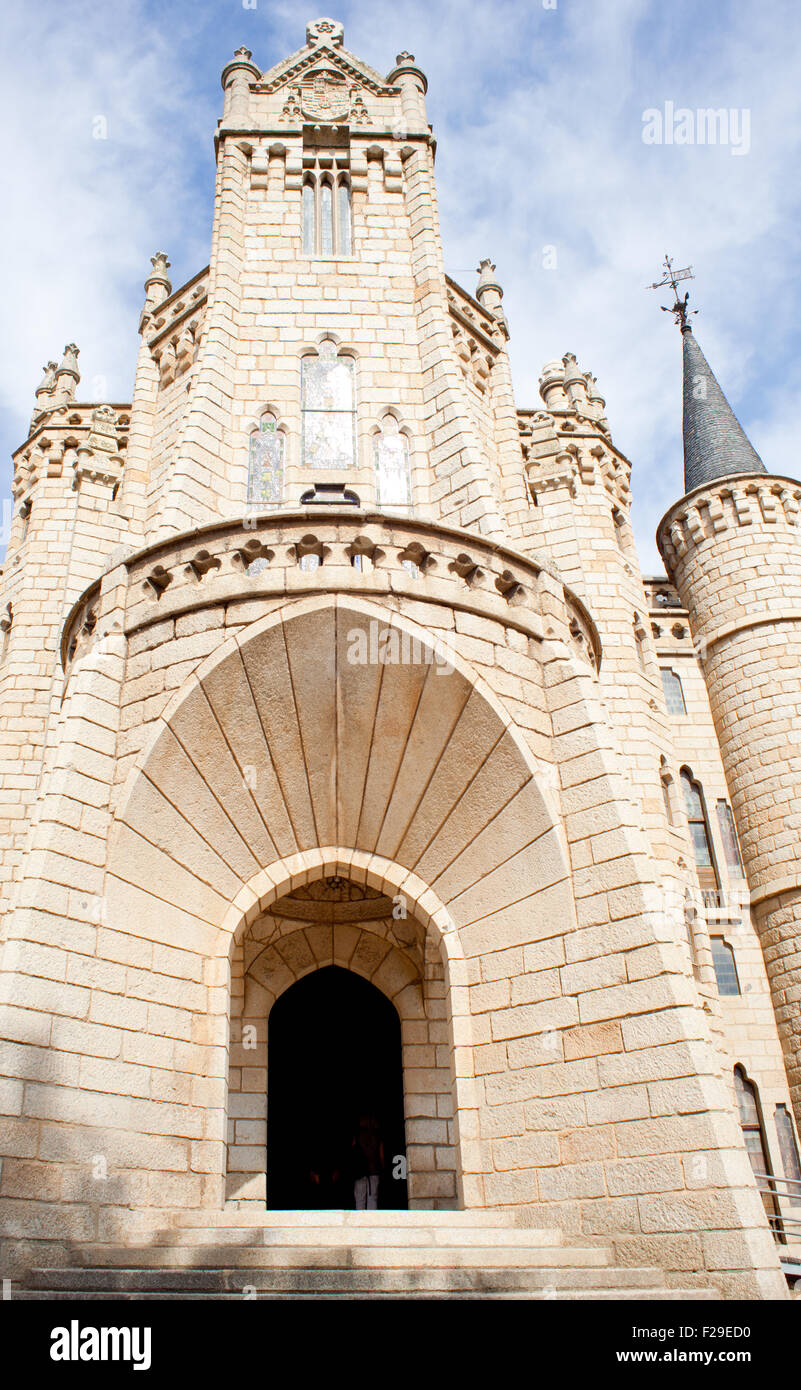 Das Bischöfliche Palais, Modernisme-Gebäude in Astorga Stockfoto