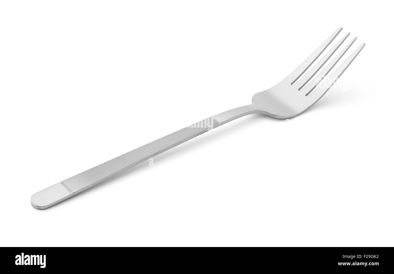 Gabel auf weißem Hintergrund Nahaufnahme isoliert Stockfoto