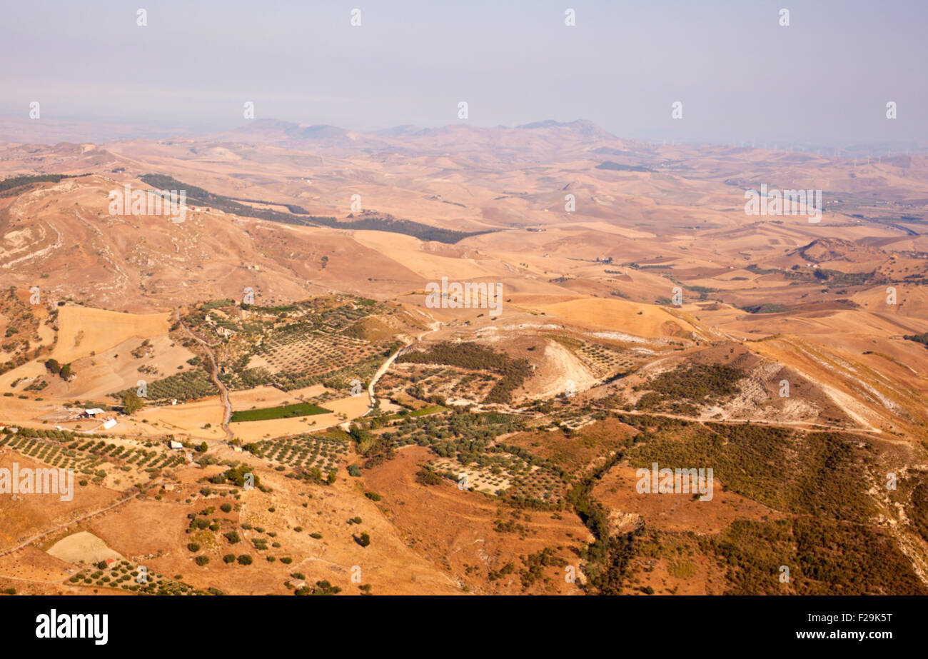 Landschaft in Assoro(en) Gebiet - Sizilien, Italien Stockfoto