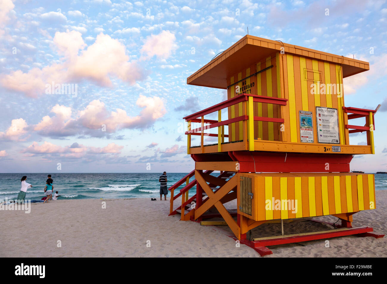 Miami Beach, Florida, Rettungsschwimmerstation, Atlantik, Sand, FL150326064 Stockfoto