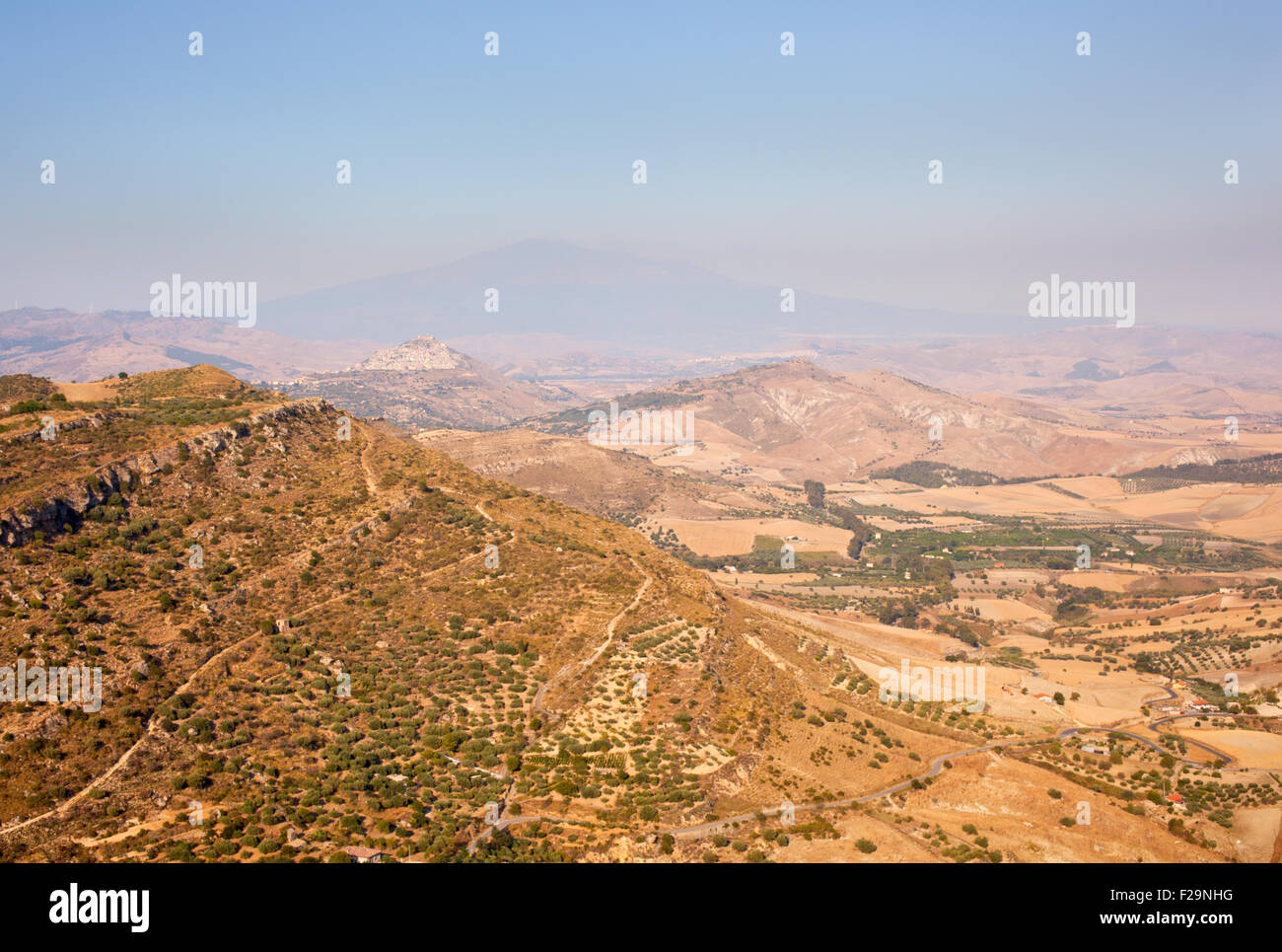 Landschaft in Assoro(en) Gebiet - Sizilien, Italien Stockfoto