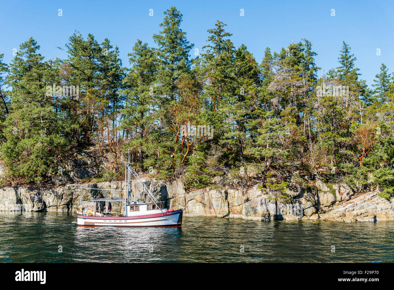 Boot, Schmuggler Cove Marine Park, Sechelt, Sunshine Coast, British Columbia, Kanada Stockfoto