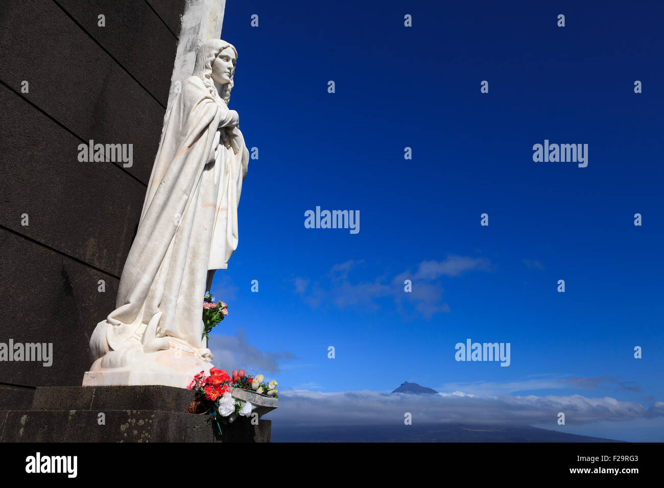 Statue der Heiligen auf der Insel Faial, Azoren, Portugal Stockfoto