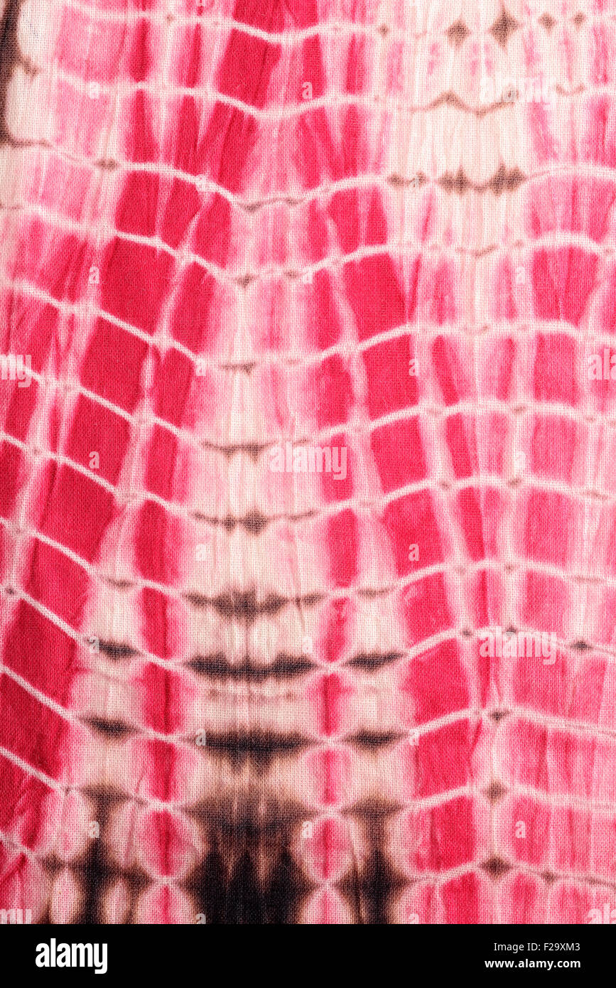 Zusammenfassung Hintergrund rot, weiß und rosa Krawatte und Dye Tuch Stockfoto