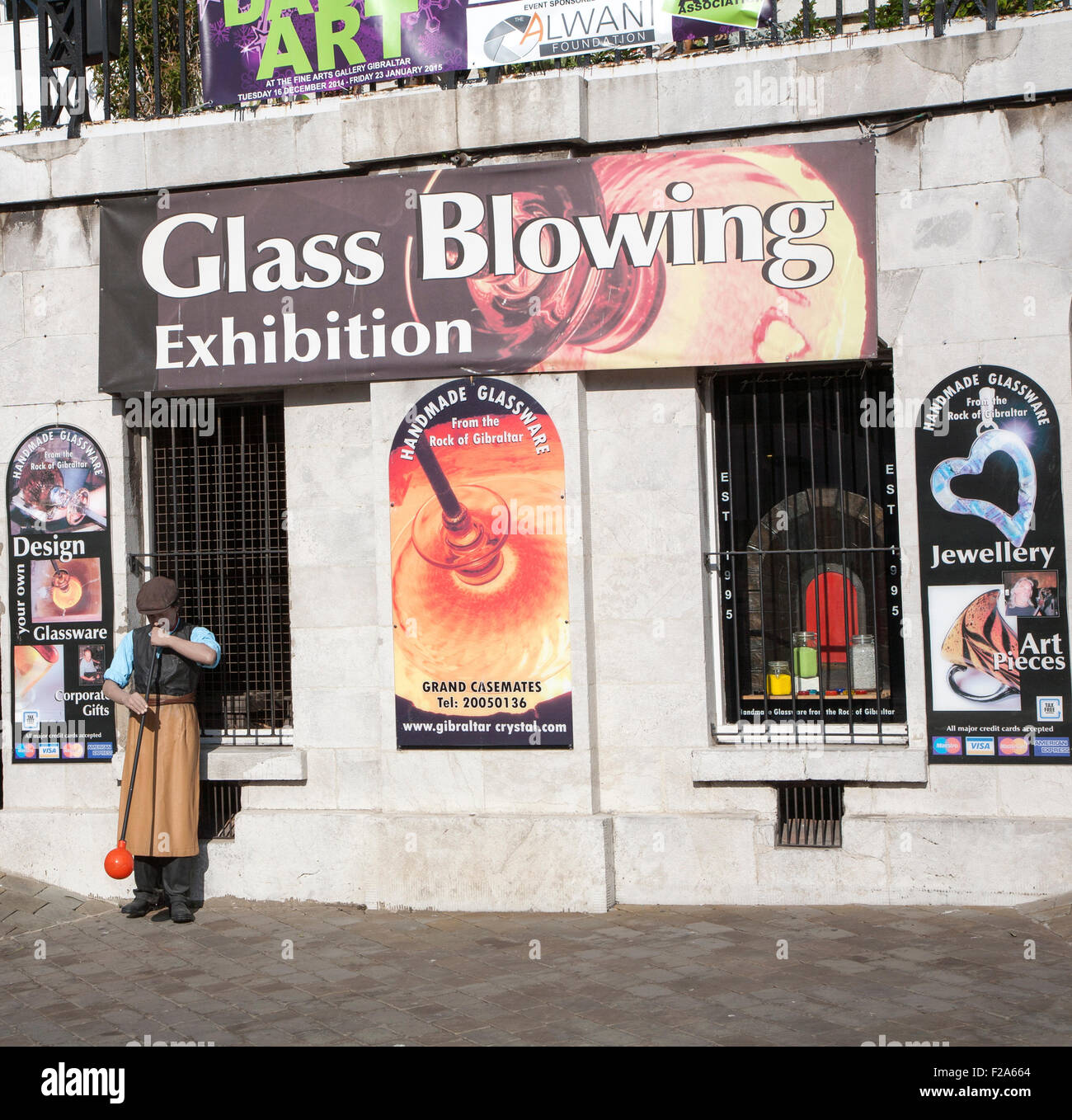 Glasbläserei Ausstellung Gibraltar britisches Überseegebiet im Süden Europas Stockfoto