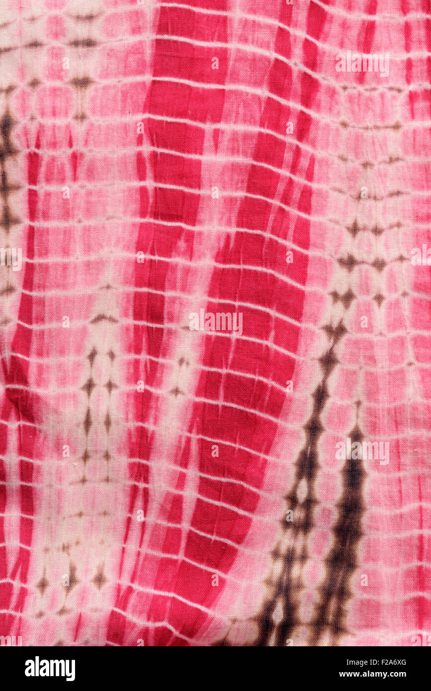 Zusammenfassung Hintergrund rot, weiß und rosa Krawatte und Dye Tuch Stockfoto