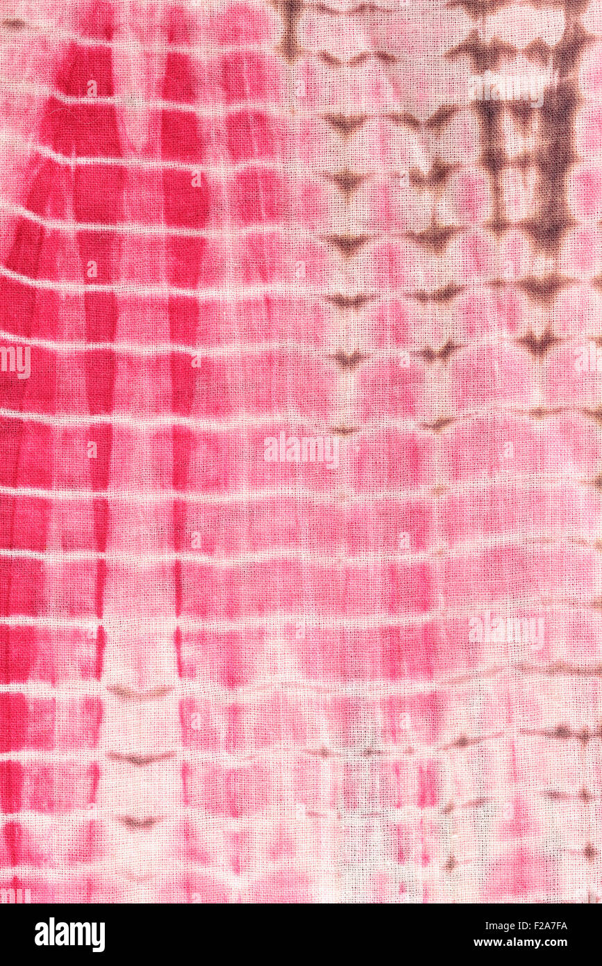Zusammenfassung Hintergrund rot, weiß und rosa Krawatte und Dye Tuch Stockfoto