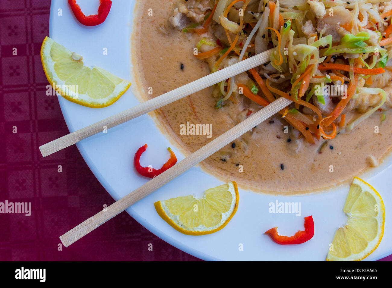 asiatische Nudelsuppe Ramen Stockfoto