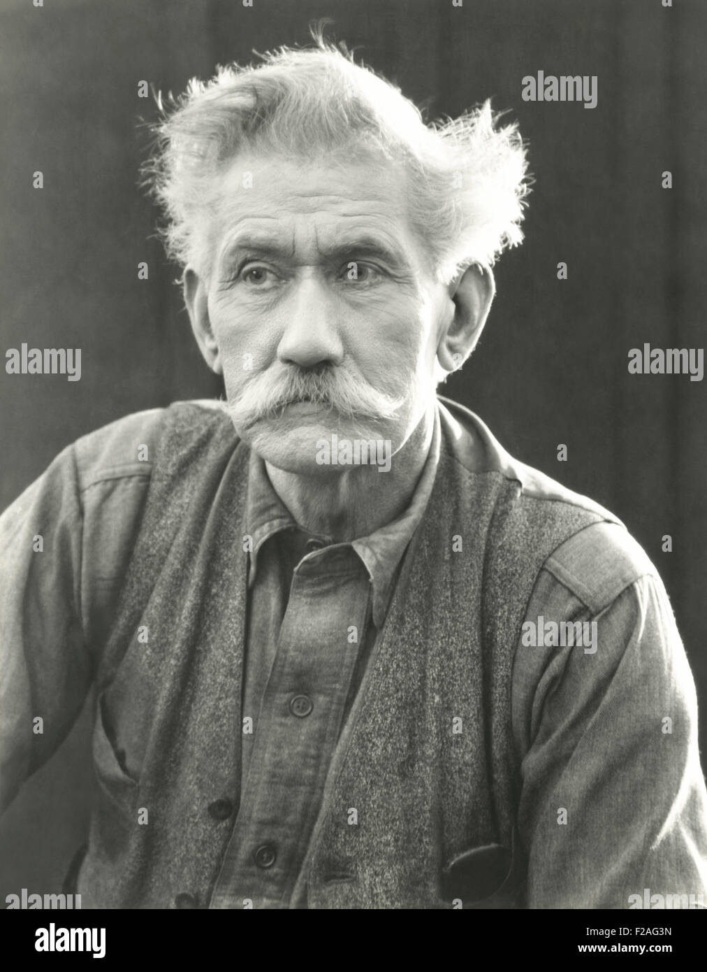 Porträt der ältere Mann mit buschigen Schnurrbart (OLVI008 OU255 F) Stockfoto