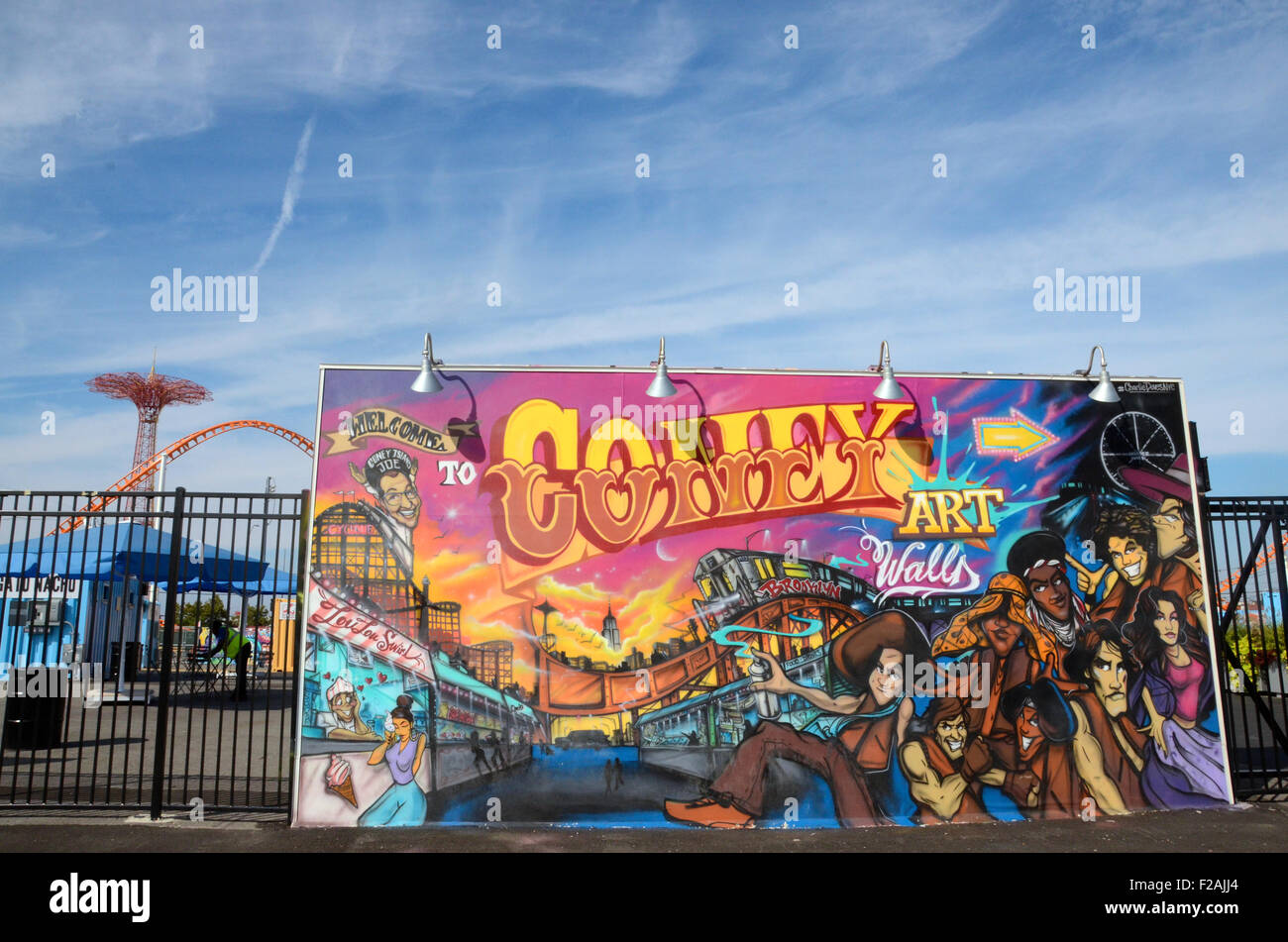 Charlie Tauben Coney Kunst Wände Coney Island, brooklyn Stockfoto