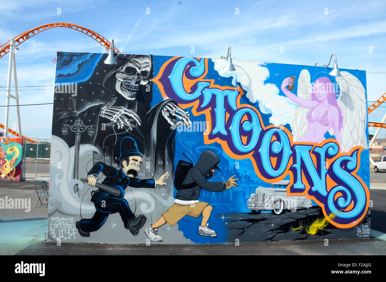 Mister Cartoon Coney Kunst Wände Coney Island brooklyn Stockfotografie