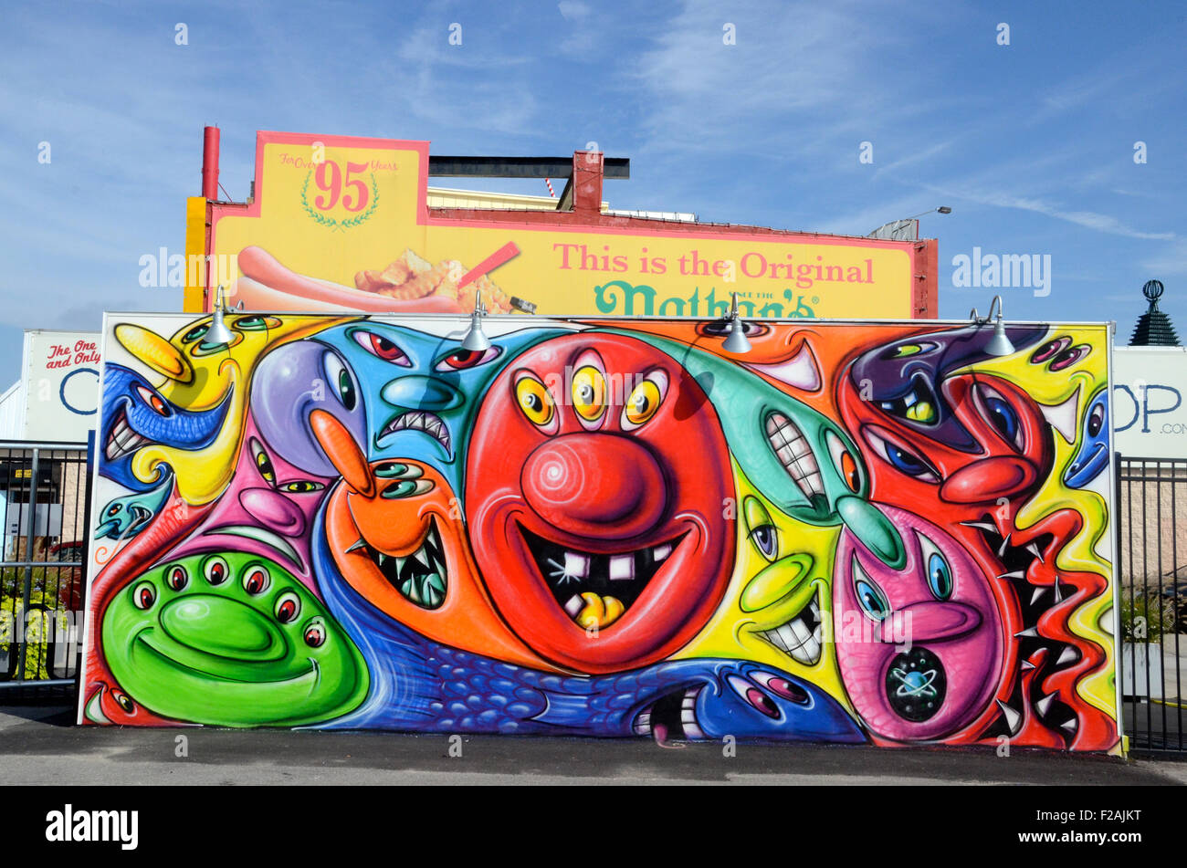 Kenny Scharf Coney Kunst Wände Coney Island brooklyn Stockfoto