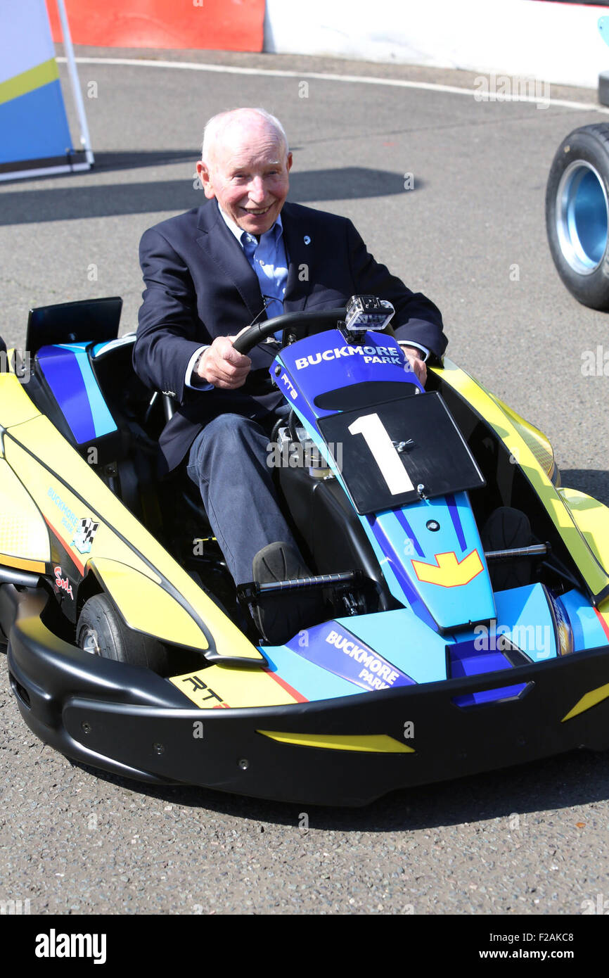 Die Einführung der neuen Race-Karts im Buckmore Park, anlässlich die offiziellen Übernahme der Schaltung von John Surtees.  Mit: John Surtees wo: London, Vereinigtes Königreich bei: 15. Juli 2015 Stockfoto