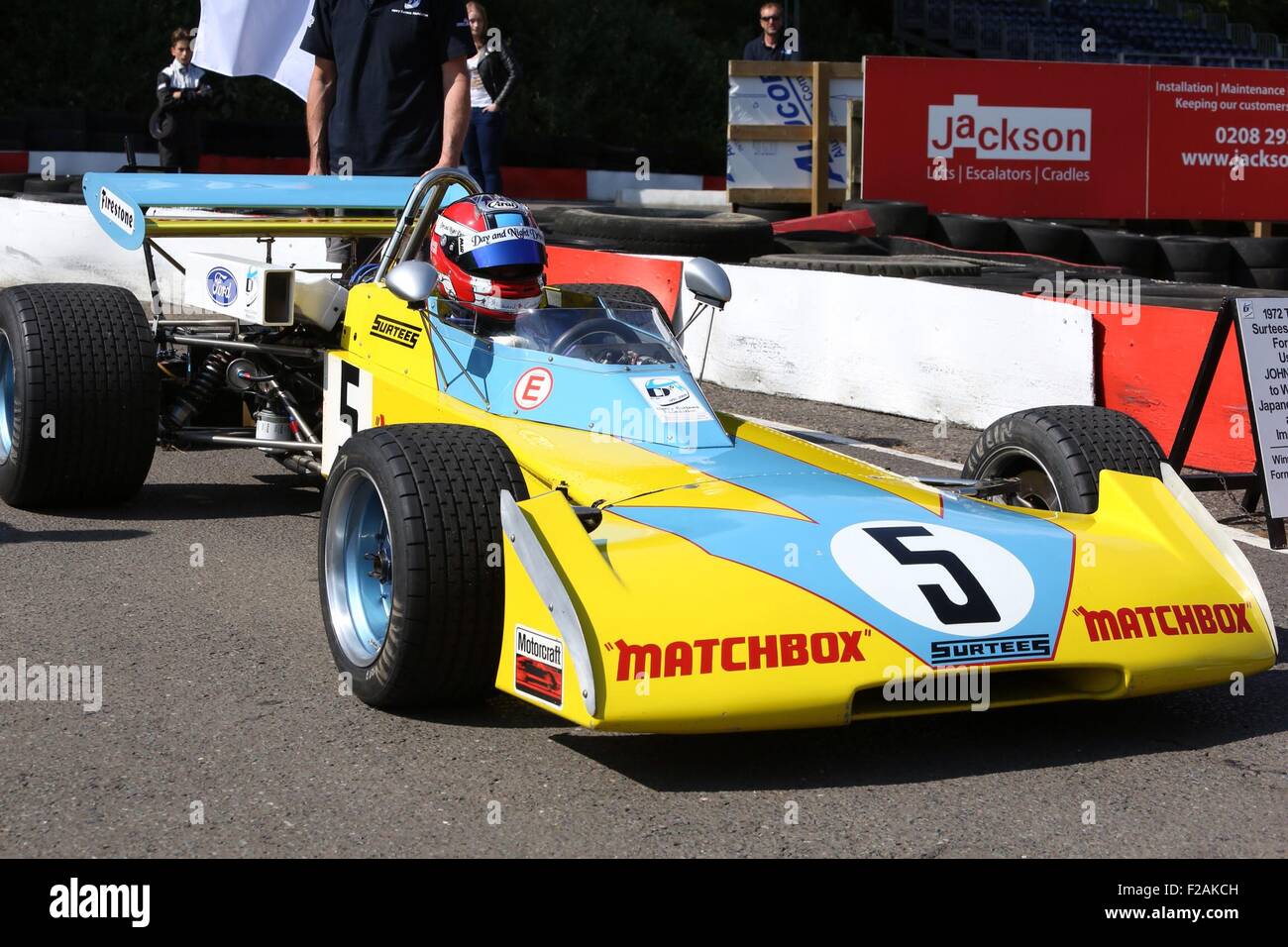 Die Einführung der neuen Race-Karts im Buckmore Park, anlässlich die offiziellen Übernahme der Schaltung von John Surtees.  Mitwirkende: Atmosphäre wo: London, Vereinigtes Königreich bei: 15. Juli 2015 Stockfoto