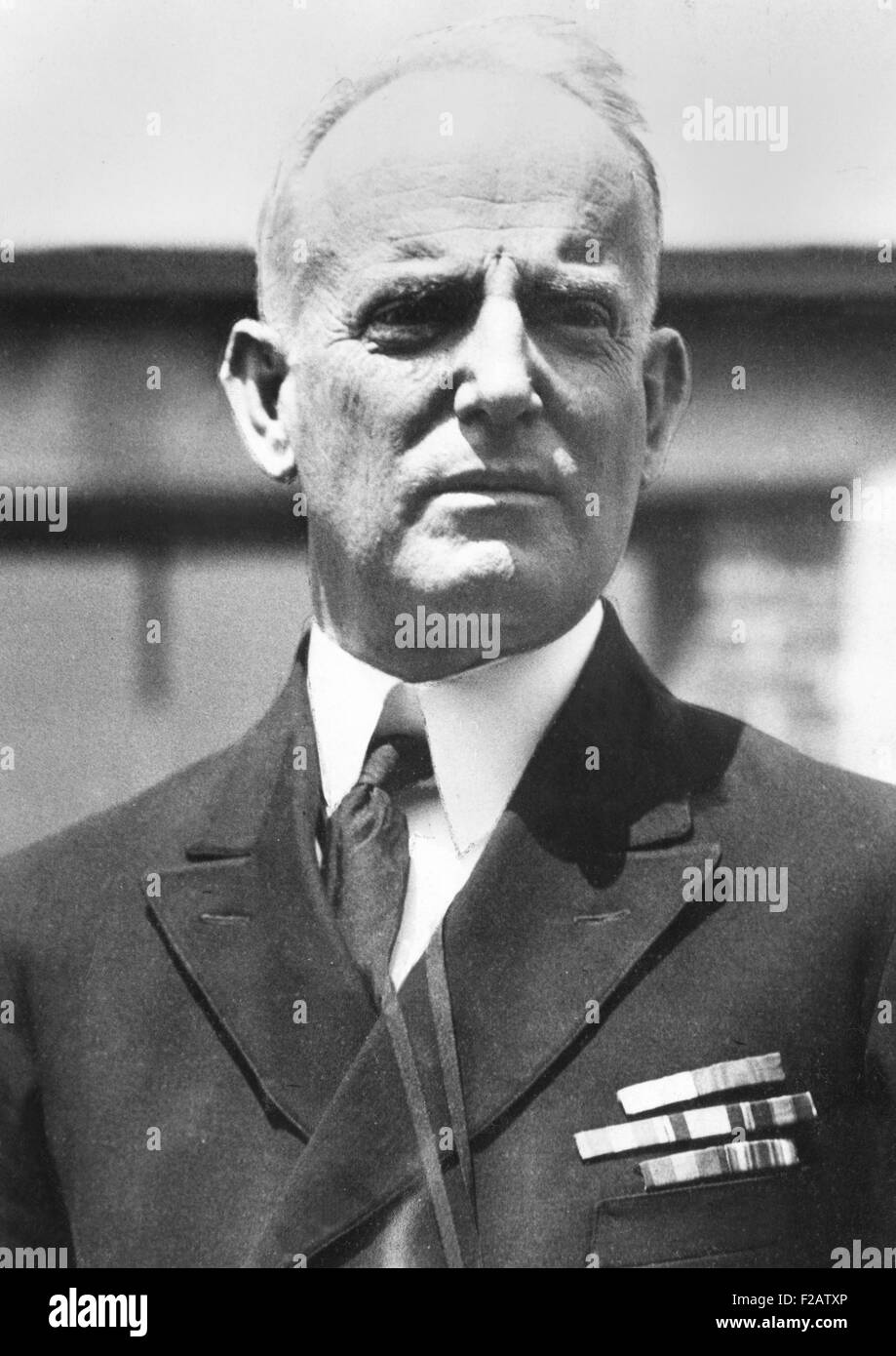 Admiral William Moffett, Chef des Bureau of Aeronautics der Marine im Jahr 1925. Er unterhielt die offizielle Unterstützung für Marineflieger gegen Billy Mitchell eine unabhängige Luftwaffe sehen wollen. (CSU 2015 11 1555) Stockfoto