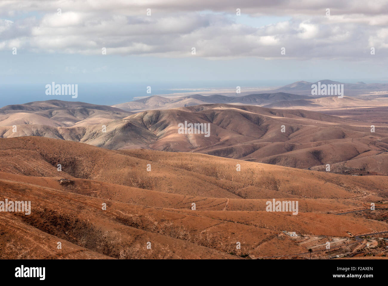 Fuerteventura-Berglandschaft, in der Nähe von Betancuria, Kanarische Inseln, Spanien Stockfoto