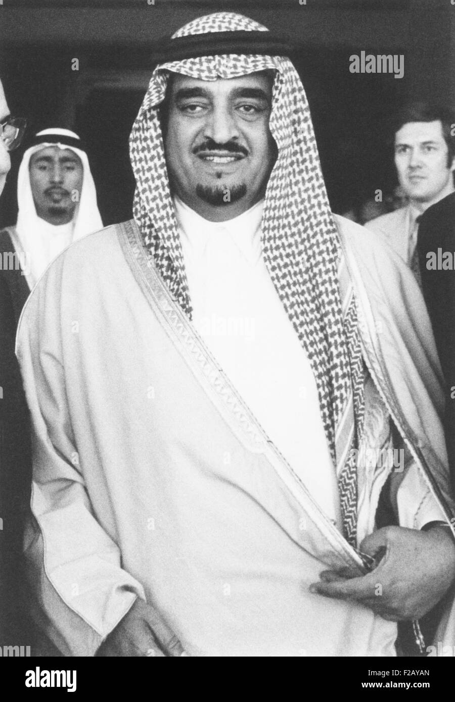 Saudi-Arabiens König Fahd, 27. März 1975. Fahd regierte als König von Juni 1982 bis zu seinem Tod Aug. 2005. Er war einer der dreißig sieben Söhne des saudischen Gründer Ibn Saud und der vierte seiner fünf Söhne regierte das Königreich (Saud, Faisal, Khalid, Fahd und Abdullah). (CSU 2015 9 809) Stockfoto