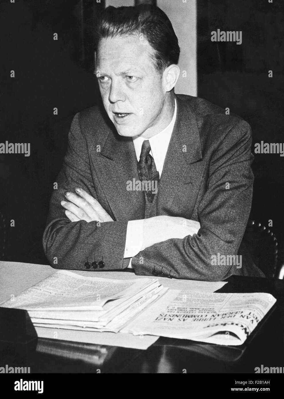 Amerikanischen kommunistischen, Clarence Hathaway, bezeugte House Immigration Committee, 15. November 1933. Der Ausschuss untersucht angebliche Nazi-Aktivitäten in den USA (CSU 2015 7 443) Stockfoto