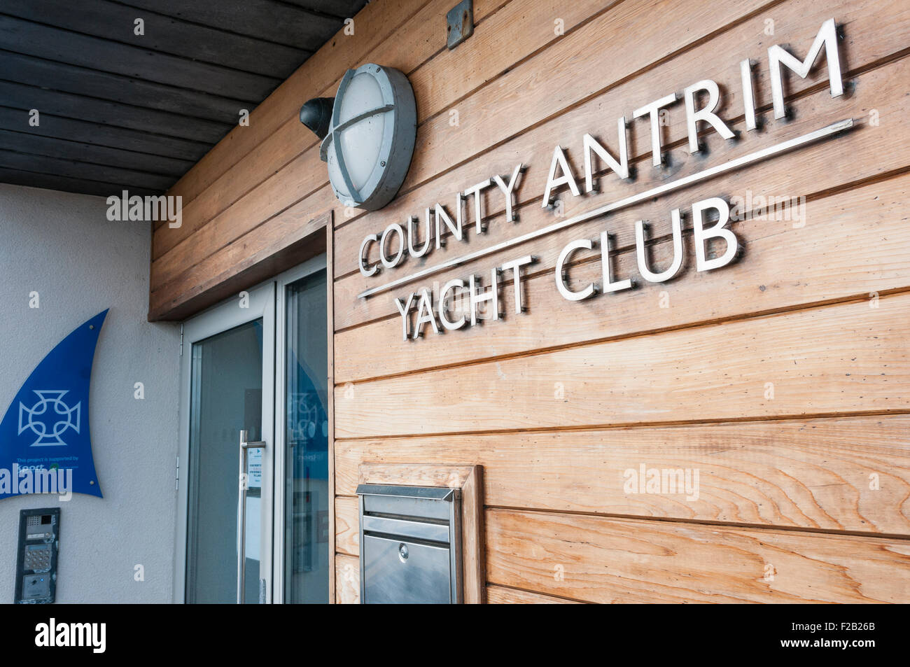 County Antrim Yachtclub, Whitehead Stockfoto