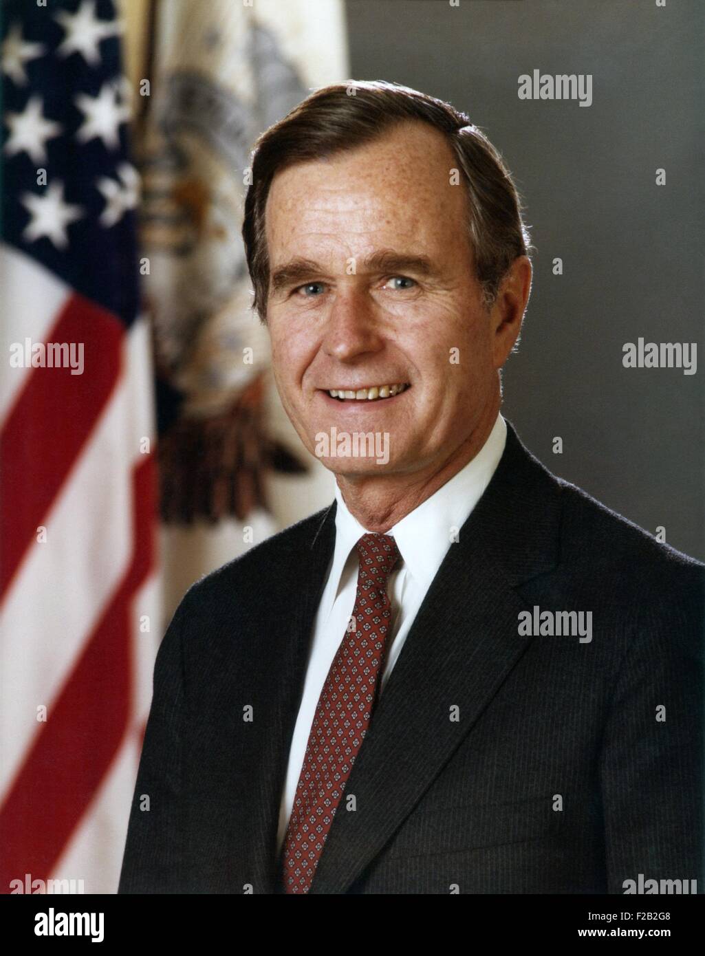 George H.W. Bush, Vizepräsident während der Ronald Reagan-Administration. Offizielles Porträt für das erste Semester von Jan 1981-Jan 1985. (CSU 2015 7 351) Stockfoto