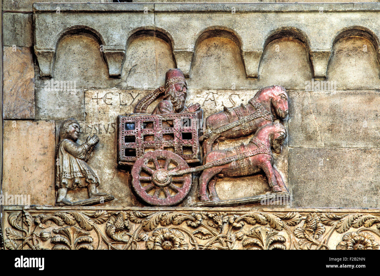 Emilia Romagna Fidenza Kathedrale insbesondere des Portals Stockfoto